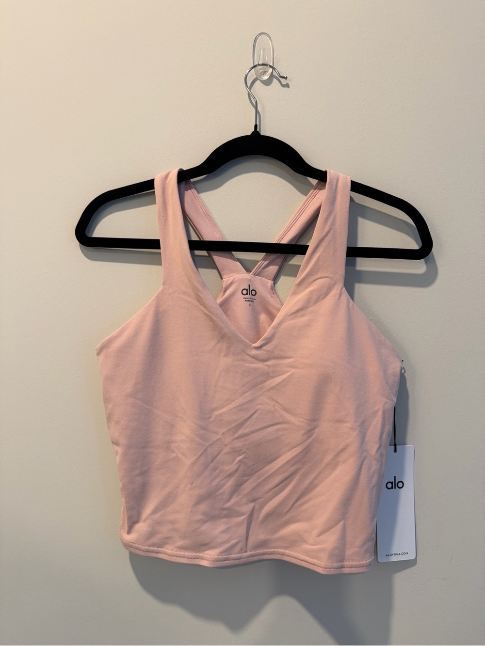 ALO Yoga Pale Pink Racerback Cropped Tank